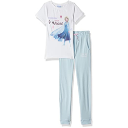 Amazon Brand - Jam & Honey Night Dress for Girls | 100% Cotton Disney Full Sleeves T-Shirt & Pajama Set | Night Suits for Girls