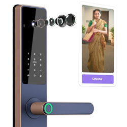 Urban Company Native Lock Pro with Camera Unlock & Doorbell Connect | 7-Way Unlock | Free Installation | 3 Year Warranty | Native Smart Door Lock