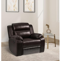 Amazon Brand - Solimo Polaris 1 Seater Leatherette Recliner (Brown)