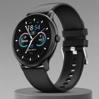 Fire-Boltt Hurricane 33.02mm (1.3) Curved Glass Display with BT Calling, 100+ Sports Modes Smartwatch(Black Strap, Free Size)