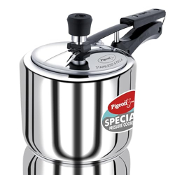Pigeon by Stovekraft 3 Litre Special Stainless Steel Inner Lid Induction Base Pressure Cooker (Silver) BIS Certified