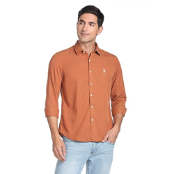 U.S. Polo Assn. Men's Slim Fit Shirt (UDSHT0766_Orange