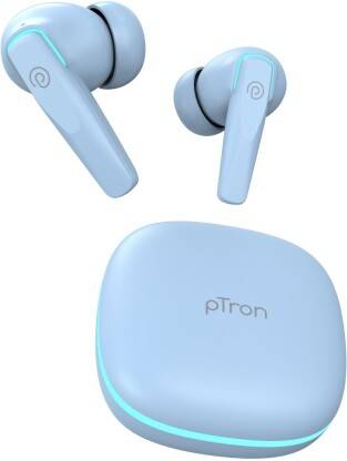 PTron Bassbuds Xcite - AI ENC 4 Mics, 50hrs Playback,Pristine Audio,40ms Low Latency Bluetooth(Blue, True Wireless)