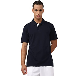 Reebok Men's Geometric Fitted Polo Shirt (HT9287_VECNAV S)