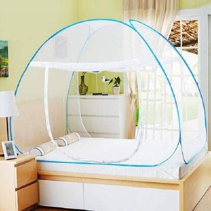 VONITY Cotton Adults Washable Mosquito Net for Double Bed, King-Size, Strong net, High Durability, Foldable, Corrosion Resistant, Lightweight - MultiColour Mosquito Net(Multicolor, Tent)