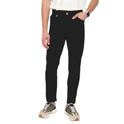 Black Men's Trouser II Men's Regular Casual Pants II Men's Regular Fit Casual Trouser (Trousers-120-Black-36)