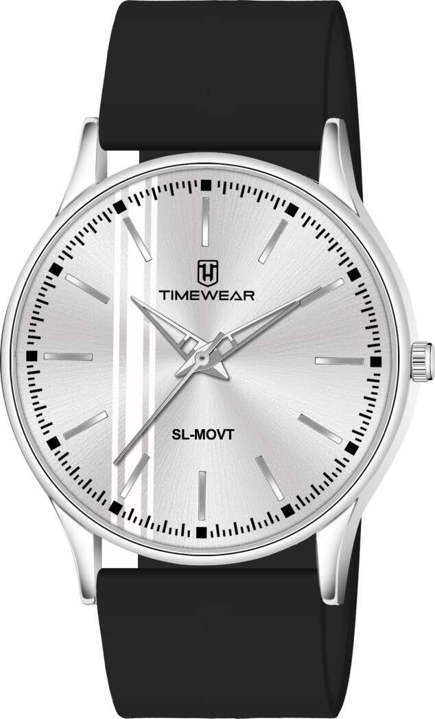 326SDTG-S TIME WEAR Analog Silver Dial Black Silicone Strap Quartz Analog Watch ... more