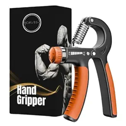 CHUBS Adjustable Hand Grip Strengthener, Hand Exerciser, Strength Trainer,Non-Slip Gripper, Great For Athletes Pianists Kids Hand Rehabilitation Exercising Hand Gripper, Plastic (Orange)..
