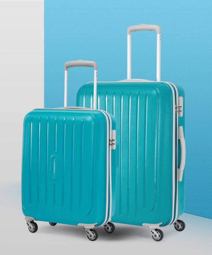 Hard Body Set of 2 Luggage 4 Wheels - Photon 2P Set (Cabin+Medium) - Trolley Bag - Teal