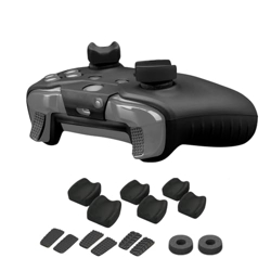 NiTHO FPS Gaming Kit for Xbox One Controller, Enhancers Kit with Silicone Controller Cover Skin, 3 Sizes of Thumb Grip Caps, 3 Textures of Trigger Stickers, Analog Mini-Stick Precision Rings - Black