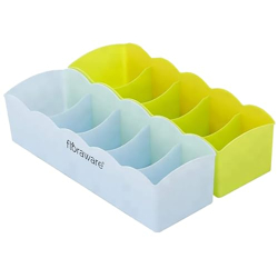 Floraware Plastic Storage Box Drawer Organizer, Underwear Innerwear Socks Undergarments Storage Drawer Organiser set 2 Multicolour
