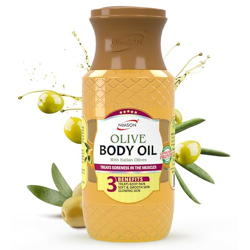 Nimson Olive Body Oil. For Deep Moisturization, Soothing Relief, With Italian Olives, Hydrating Formula, Dry Skin, Radiant Glow, Ethically Sourced - 200ml