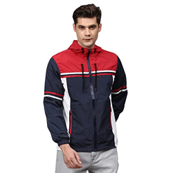 Campus Sutra Men's Black & Grey Zip-Front Jacket with Open-Angled Pocket for Casual Wear | Low-High Neck | Long Sleeve | Zipper Closure | Cotton Jacket Crafted with Comfort Fit for Everyday Wear