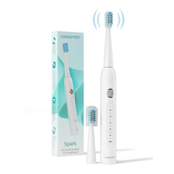 Caresmith SPARK New Rechargeable Electric Toothbrush For Adults | 2 Brush Heads | 5 Operational Modes (White, 1)