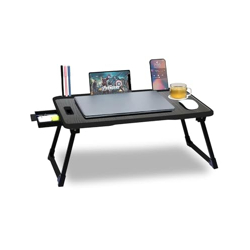 VISBY INDIA Wood Office Table For Home/Writing Desk For Office/Folding Table For School/Folding Study Table/Work From Home Multipurpose Table (Black Cotted, 59 Cm, 40 Cm)