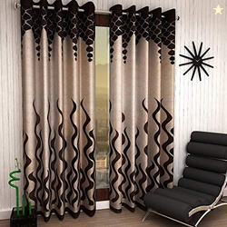 Galaxy Home Decor Modern Wave Panel Polyester Curtains for Door 7 Feet