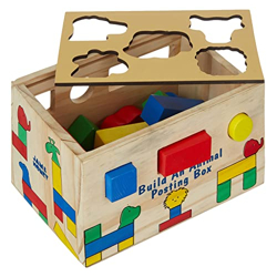 Amazon Brand - Jam & Honey Build an Animal Posting Building Blocks,Multicolor