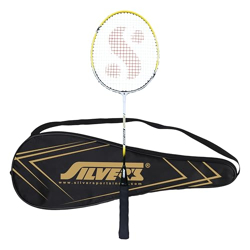 Silver's Aluminium Champ Badminton Racket with Full Cover(Yellow/White)