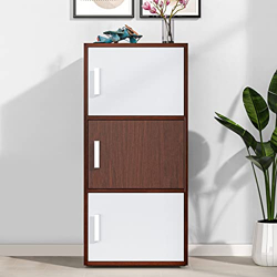 Nilkamal Sear 3 Tier Engineered Wood Free Standing Book Shelf | Urban Walnut