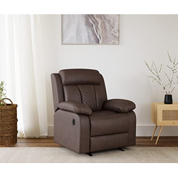 The Couch Cell Motorized Recliner in Suede Fabric with Push Button for Senior Citizens