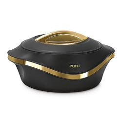 MILTON Pearl 2000 Inner Stainless Steel Casserole, 1.96 Litre, Black | BPA Free | Food Grade | Easy to Carry | Easy to Store | Chapati | Roti | Curd Maker