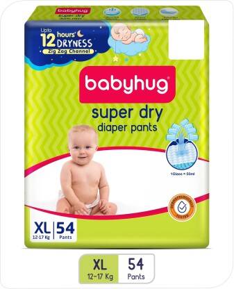 babyhug Super Dry Pant Style Diaper Extra Large (XL) - 54 Pieces - XL(54 Pieces)