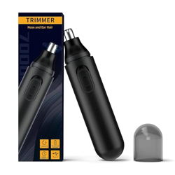 Cleanfly 2024 Nose Hair Trimmer, Portable Painless Ear and Nose Hair Trimmer for Men Women, USB-C Rechargeable, IPX7 Waterproof,No Pull, Precision Cut (Black)
