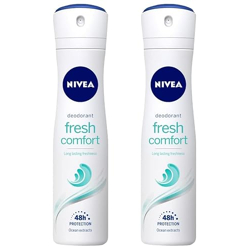 Nivea Female Deodorant Spray, Fresh Comfort, Long Lasting Freshness & 48H Protection, 150Ml (Pack Of 2)