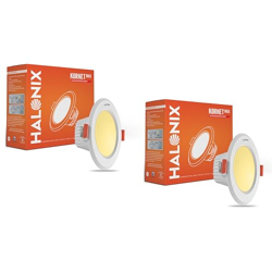 Halonix 3W 2700K Warm White Junction box led downlighter | Cut out- 2.15 inch, Dia- 3.22, Height- 1.96 inch | PF-: >0.50, CRI- >80 | Led Ceiling Light for Home, Shop and Office |Pack of 2, Warm White.