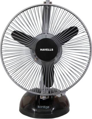 HAVELLS Birdie 230 mm 3 Blade Table Fan(Energy Saving | Black & Grey | Pack of 1)