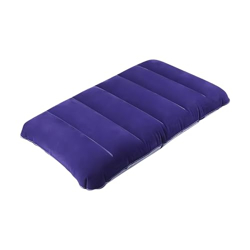 Oblivion Neck Pillow for Travel 1 Pc - Blue Soft Velvet Air Inflatable Neck Cushion for Car, Camping - Adjustable Foam Support, Portable Lightweight Comfort Rest for Car, Tourist & Sleeping Support