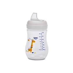 Wee Baby Sippy Cup, Anti-Colic, BPA-Free Sipper Bottle Cup for 6+ Months Babies, White (250ML)