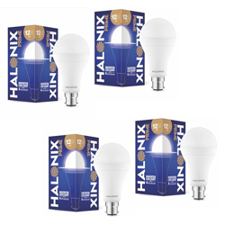 Halonix 12W B22D Emergency Inverter LED Bulb| Cool Day Light (6500K) | Energy Efficient | 4 Hour Battery Backup | Li-on Battery | Pack of 4