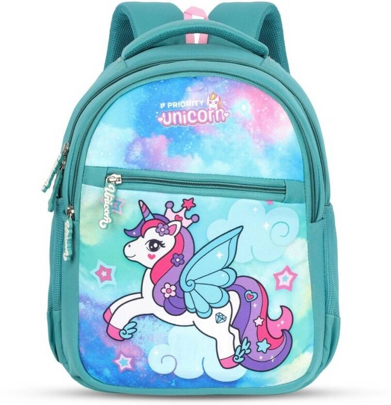 Medium 21 L Backpack 14 Inch Unicorn Printed Mint Green School(Green)