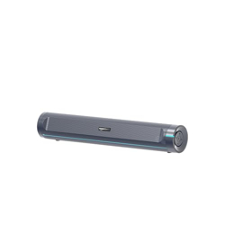 amazon basics SB25R 25W Bluetooth Soundbar with 3600 mAh Battery | 2X Bass | Up to 10 hrs of Playback | Blue LED Lights | Bluetooth 5.3, Aux & USB Connectivity (Slate Grey)