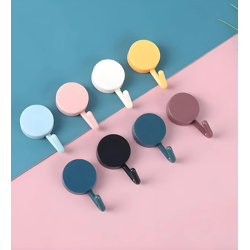 Self Adhesive Wall Hooks Waterproof Adhesive Round Hooks (10 Pcs)