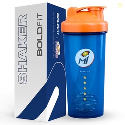 Mumbai Indians (MI) Official Merchandise Gym Shaker for Protein Shake Leakproof Shaker Bottles for Protein, Preworkout & Bcaa Shake, Protein Shaker Bottle for Gym, Gym Bottle for Men - BlueOrange