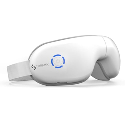 SELLASTIC Battery Powered Eye Massager with Heat Stress Relief Relaxation, Reduce Eye Strain Dark Circles, Sleeping, Puffy Dry Eyes, Air Compression Eye Massage with 5 Modes, Bluetooth Music