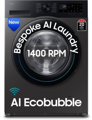 SAMSUNG 9 kg 5 Star, AI Ecobubble, Super Speed, Wi-Fi, Hygiene Steam, Digital Inverter Motor Fully Automatic Front Load Washing Machine with In-built Heater Grey(WW90DG5U24AXTL)