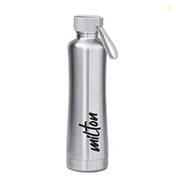 Milton New Tiara 600 Thermosteel 24 Hours Hot & Cold Water Bottle, 490 ml, Silver