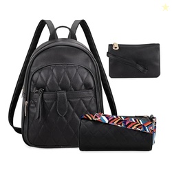 Comfabie women's quilted backpack set, 3 pieces, with matching crossbody bag and wristlet pouch, college bags, office, work, travel, casual daypacks, handbags, purses & clutches Rakhi Gift for Sister