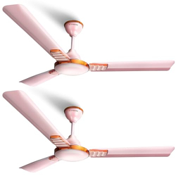 LONGWAY Wave P2 1200 mm/48 inch 400 RPM Ultra High Speed 3 Blade Star Rated Anti-Dust Decorative Ceiling Fan (Rusty Pink, Pack of 2)