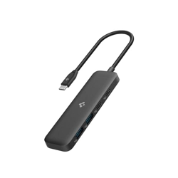Spigen 4-in-1 USB Hub 3.2 gen1 5Gbps and 2 USB-A with 5Gbps, 2 USB-C with 5Gbps Lightweight Portable hub - Black