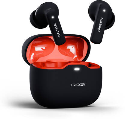 TRIGGR Apex S2 2025, Dual Pairing, 60H Battery, Preset EQ, Quad Mic ENC, Rubber Finish Bluetooth(Black Inferno, True Wireless)