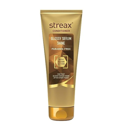 Streax Glossy Serum Shine Unscented Hair Conditioner For Women & Men| For Dull & Dry Hair| With Silicon Actives For Shiny Hair And Frizz Control| Paraben Free - 240Ml,1 Count