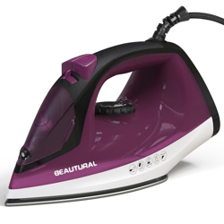 BEAUTURAL Steam Iron for Clothes 16A Plug 2000W 150ml, Anti Drip & Self Clean, 20g/min Vertical Burst Spray Steam all fabric
