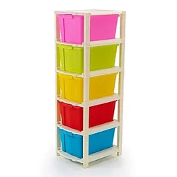 Rasvesh 5XL Plastic Modular Drawer System for Home, Office, Hospital, Parlor, School, Doctors, Home and Kids, Product Dimension When assembeled (5XL Drawer, Multicolour)