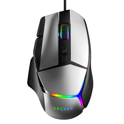 Archer Tech Lab Recurve 800 Wired Gaming Mouse with 6 DPI Levels, 9 Programmable Buttons, Ergonomic Design, and 7 RGB Breathing Light Portable 5 Million clicks | 125Hz Polling Rate| 6 DPI (800-8000)