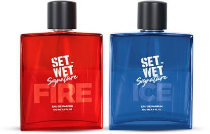 SET WET Fire & Ice Perfume for Men, Woody & Citrusy Long Lasting Perfume, Pack of 2 Eau de Parfum - 200 ml(For Men)