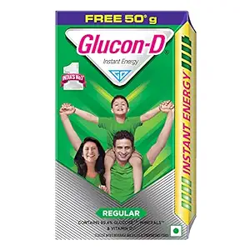 Glucon-D Regular Glucose Powder(450g+ 50g, Refill)| For Tasty Glucose Drink| Provides Instant Energy| Vitamin D2 Supports Immunity